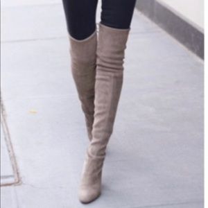 Beautiful grey suede over the knee boots